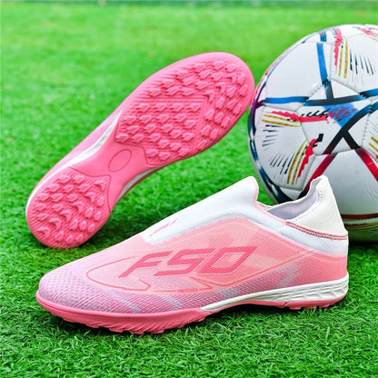 Nouvelles chaussures de football pour hommes, chaussures de sport d'extérieur, chaussures de soccer ultralégères, chaussures de futsal antidérapantes, de haute qualité, à cheville haute, respirantes, pour match