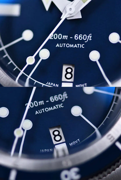 SEA KNIGHT Men 200M Waterproof Diving Watch Sapphire Crystal 316L Steel Mesh Belt C3 Luminous NH35A Automatic Mechanical Watch
