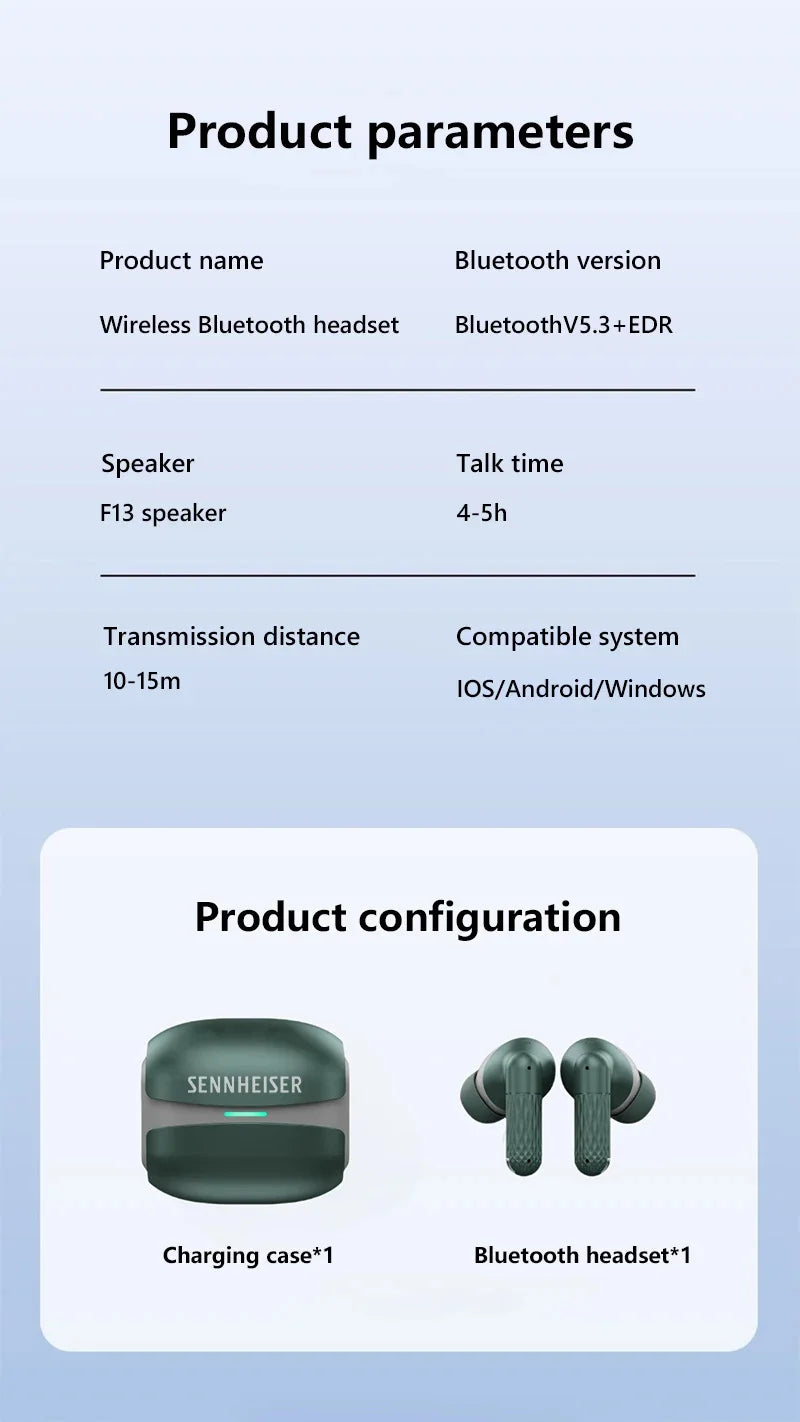 SENNHEISER TWS Earbuds Wireless Bluetooth Earphones Game Headphones For IOS /Android /HarmonyOS Motion Headset With Mic Earohone