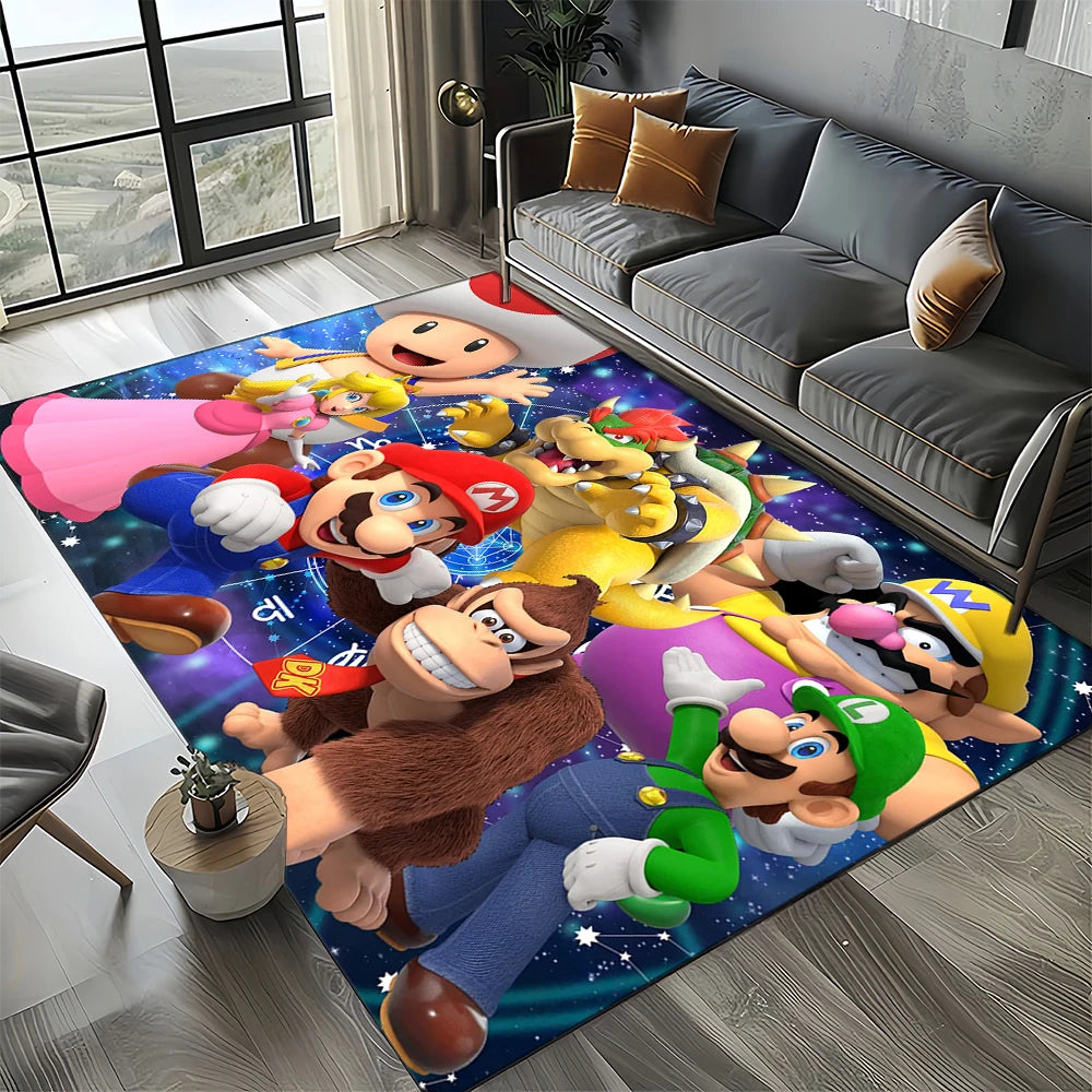 Retro Mario Cartoon  Area Rug,Carpet Rug for Home Living Room Bedroom Sofa Doormat Decor,Kids Play  Floor Mat