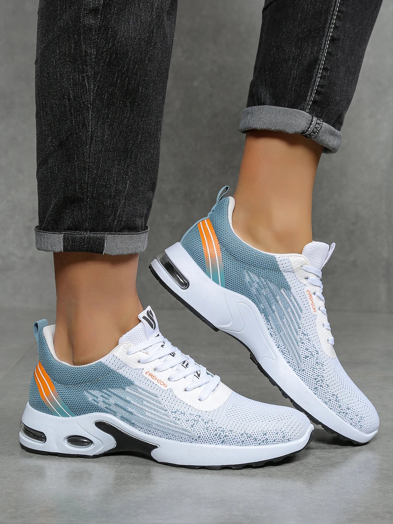 Herrenschuhe, lässige Herrenschuhe, atmungsaktives Mesh, Luftpolsterung, weiche Sohle, modische Sportschuhe im Color-Block-Design