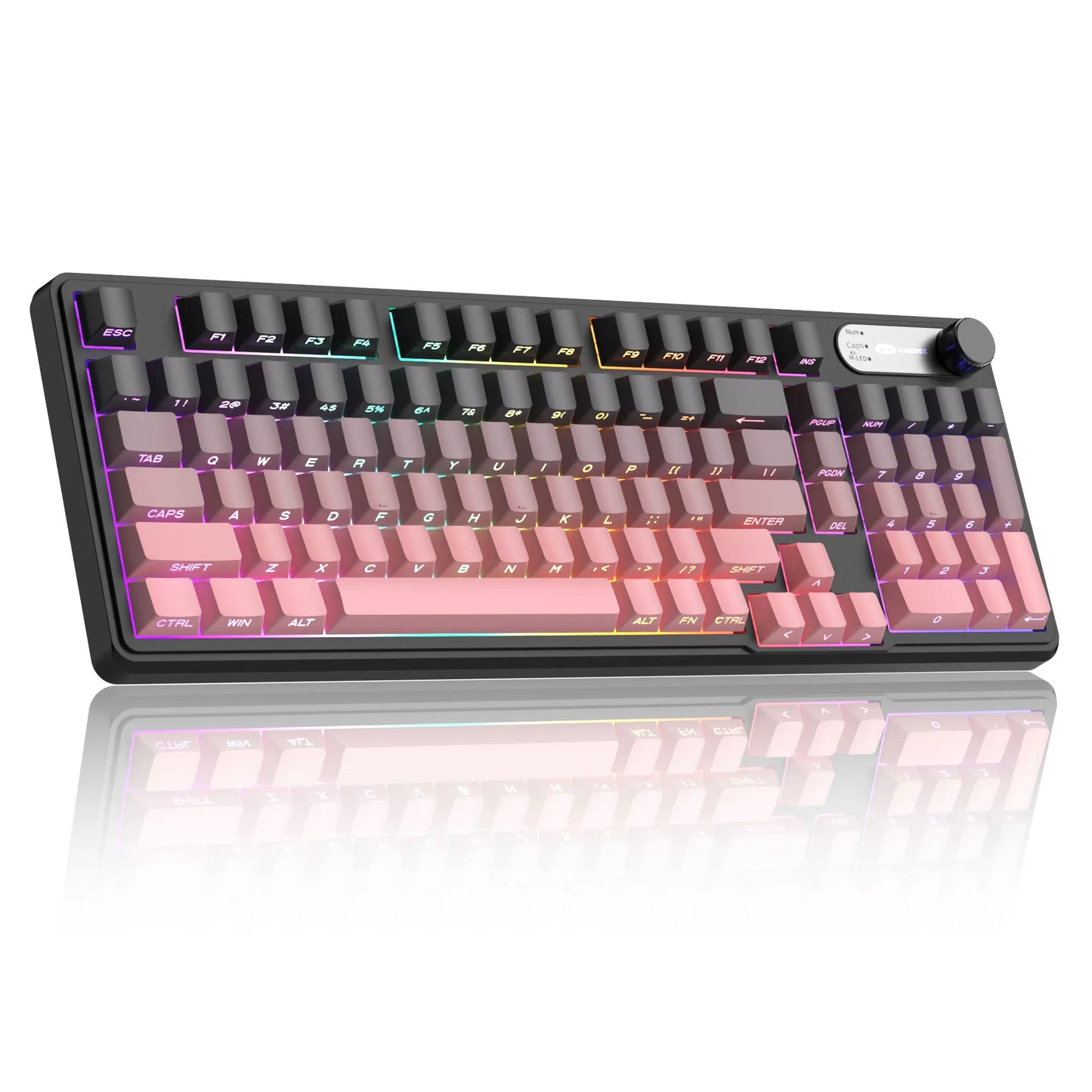 Magegee Gk960 Membrane Keyboard Wireless 2.4g Bt 98 Keys Abs Side Engraved Keycaps Adjustable Rgb Lights for Office Game Windows