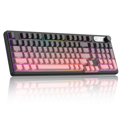 Magegee Gk960 Membrane Keyboard Wireless 2.4g Bt 98 Keys Abs Side Engraved Keycaps Adjustable Rgb Lights for Office Game Windows