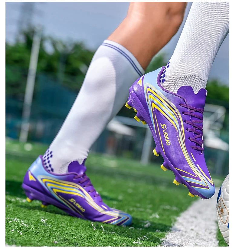 Nouvelles chaussures de football pour hommes, crampons de terrain antidérapants, chaussures de football pour l'entraînement, baskets de haute qualité, futsal, intérieur, vente chaude, extérieur