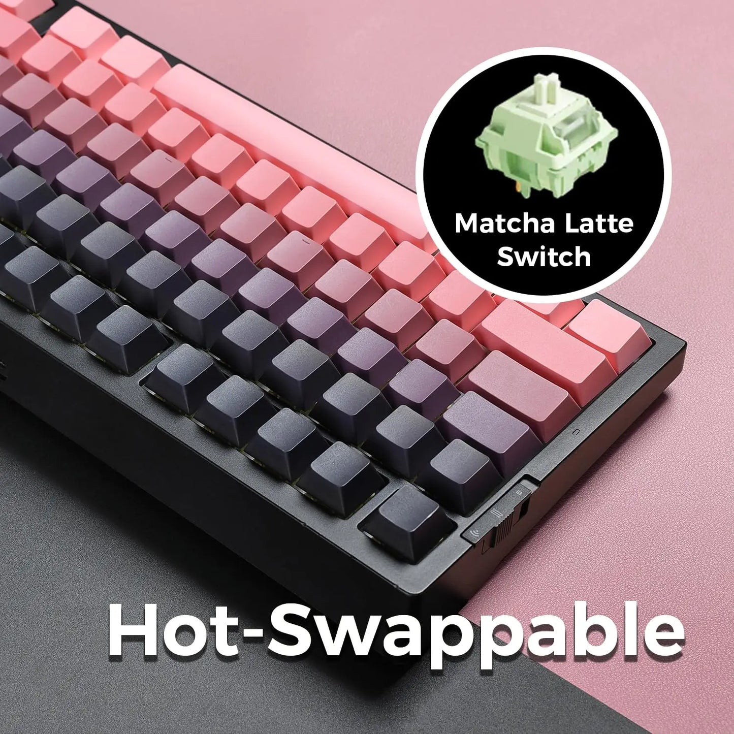 MCHOSE G75 Pro Wireless Mechanical Keyboard 75% Layout Gasket Mounted 5 Layers Dampening RGB Backlit Tri-Mode Hot Swappable