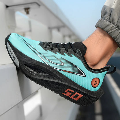 FourSeasons Men's Sports Sneakers Carbon Plate Running Shoe, Breathable Marathon Racing Comfortable Athletic Training Shoes Walking