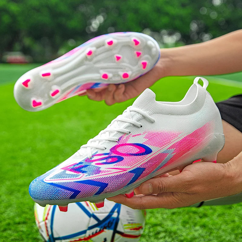 Nouvelles chaussures de football pour hommes, chaussures d'entraînement, crampons longs antidérapants FG, chaussures de football ultralégères, crampons d'extérieur, livraison directe