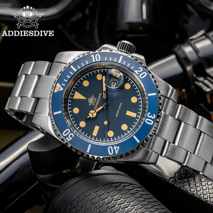 ADDIESDIVE Watch for Men New Quartz Wristwatch Green Ceramic Bezel Diving 200m Luminous 41mm Automatic Date Diver Men's Watch