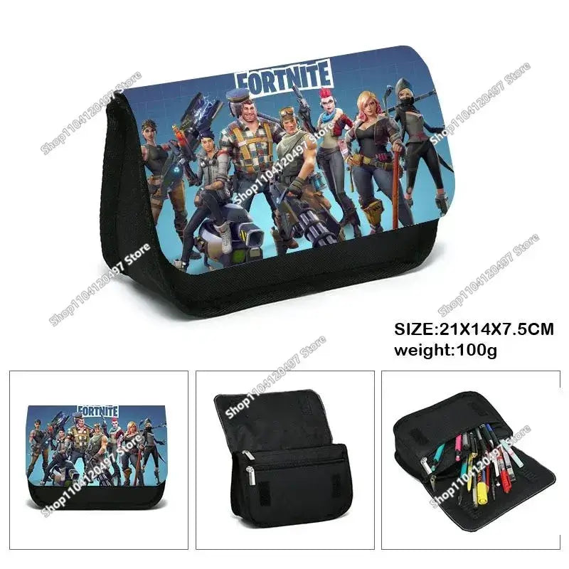 Fortnites Anime Pencil Bag Kawaii PencilCase Large Capacity Waterproof Handheld Cosplay Pencil Pouch Office Stationary Gift Toy
