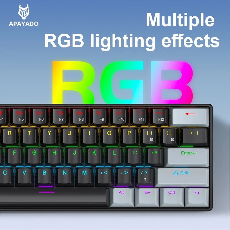 61 Keys RGB Mechanical Keyboard Wired K61 Mini Keyboard 60% Portable Black,White, Red/Blue Switch for Gaming\Work