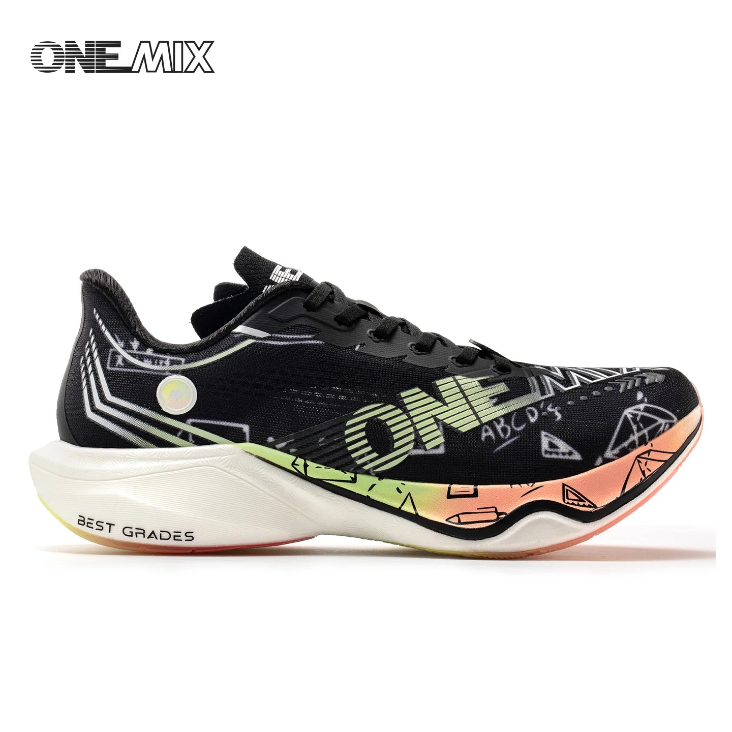ONEMIX Nylon Carbon Board Marathon Running Racing Shoes, Professional Stable Support, Shock Relief, Ultra-light Rebound Sneakers