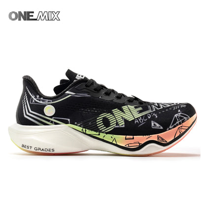 ONEMIX Nylon Carbon Board Marathon Running Racing Shoes, Professional Stable Support, Shock Relief, Ultra-light Rebound Sneakers