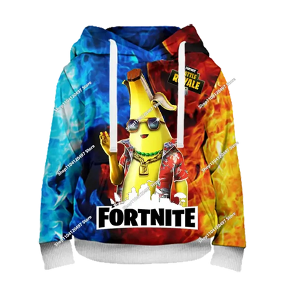 Autumn New Sweatshirt T-shirt  Fortnite 3D Digital Printing Loose Comfortable Hooded Pullover