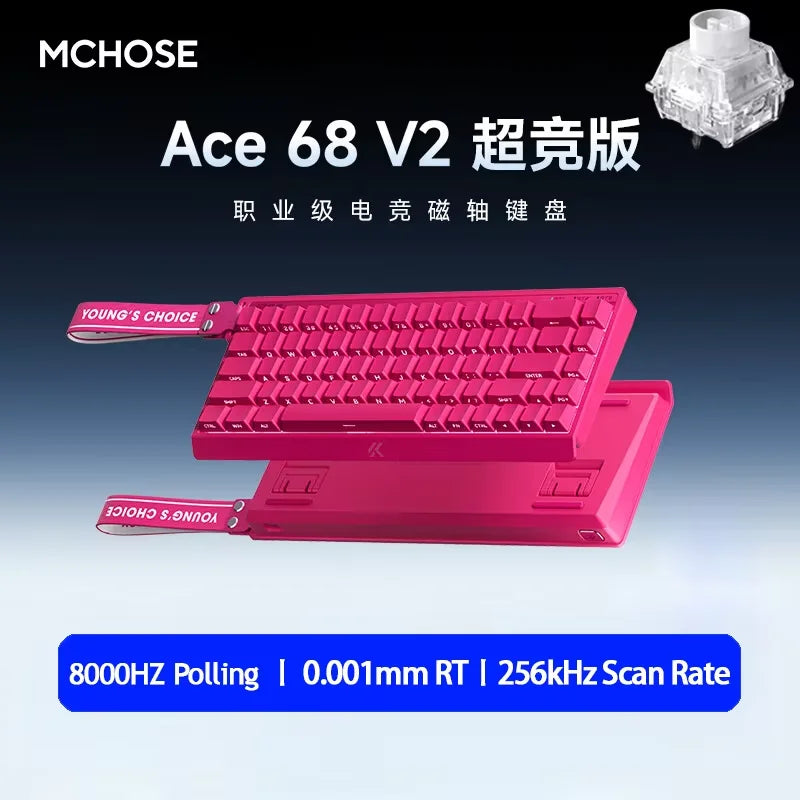MCHOSE Ace 68 Hall Effect Magnetic Switch Gaming Keyboard Topographic Keycaps Customized TTC Uranus Magnetic Switch eSports