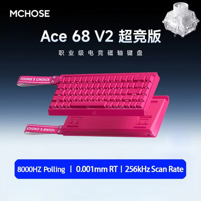 MCHOSE Ace 68 Hall Effect Magnetic Switch Gaming Keyboard Topographic Keycaps Customized TTC Uranus Magnetic Switch eSports