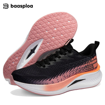 Baasploa Damen-Laufschuhe für Profis, Outdoor, Carbon-Platte, rutschfeste Sportschuhe, Damen-Freizeitschuhe, atmungsaktive Jogging-Sneaker