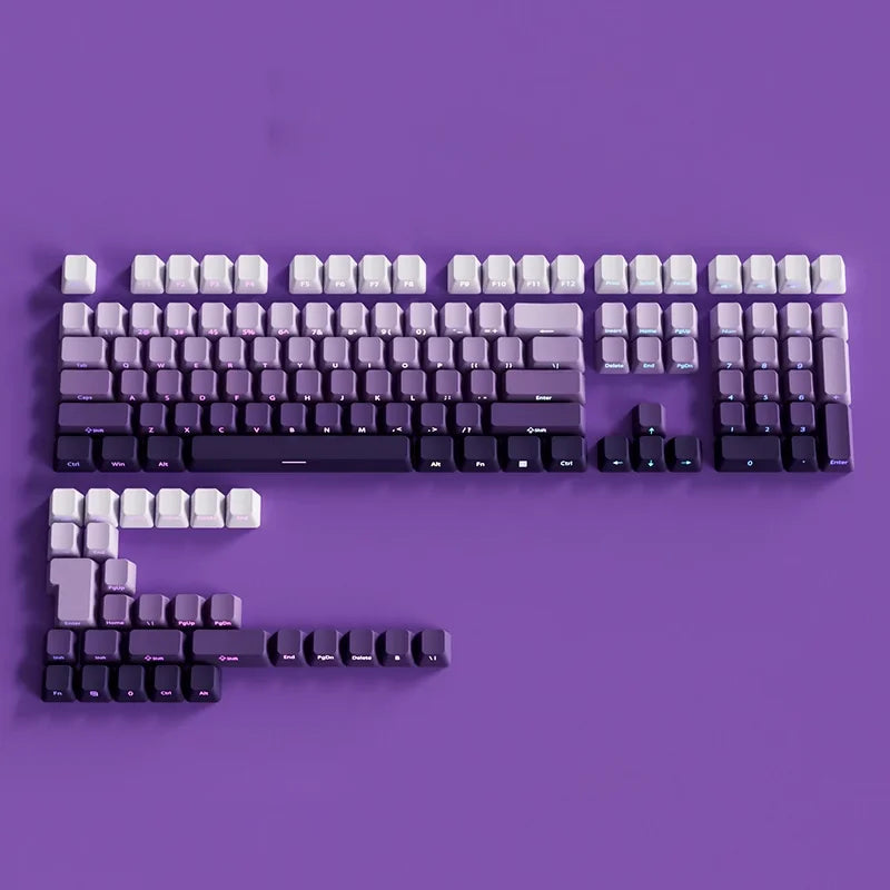 OEM Profile Gradient Side Printed Shine Through Keycaps PBT Double Shot Keycap For Mechanical Gamer Keyboard Black Gray Key Caps