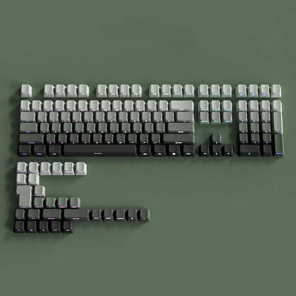 OEM Profile Gradient Side Printed Shine Through Keycaps PBT Double Shot Keycap For Mechanical Gamer Keyboard Black Gray Key Caps