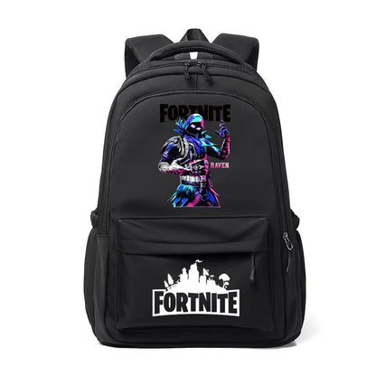 Fortnite-Kinderrucksack, tragbar, mit großem Fassungsvermögen, Schulranzen für Schüler, Schultertasche mit Cartoon-Print, Schulzubehör für Jungen, Geschenk