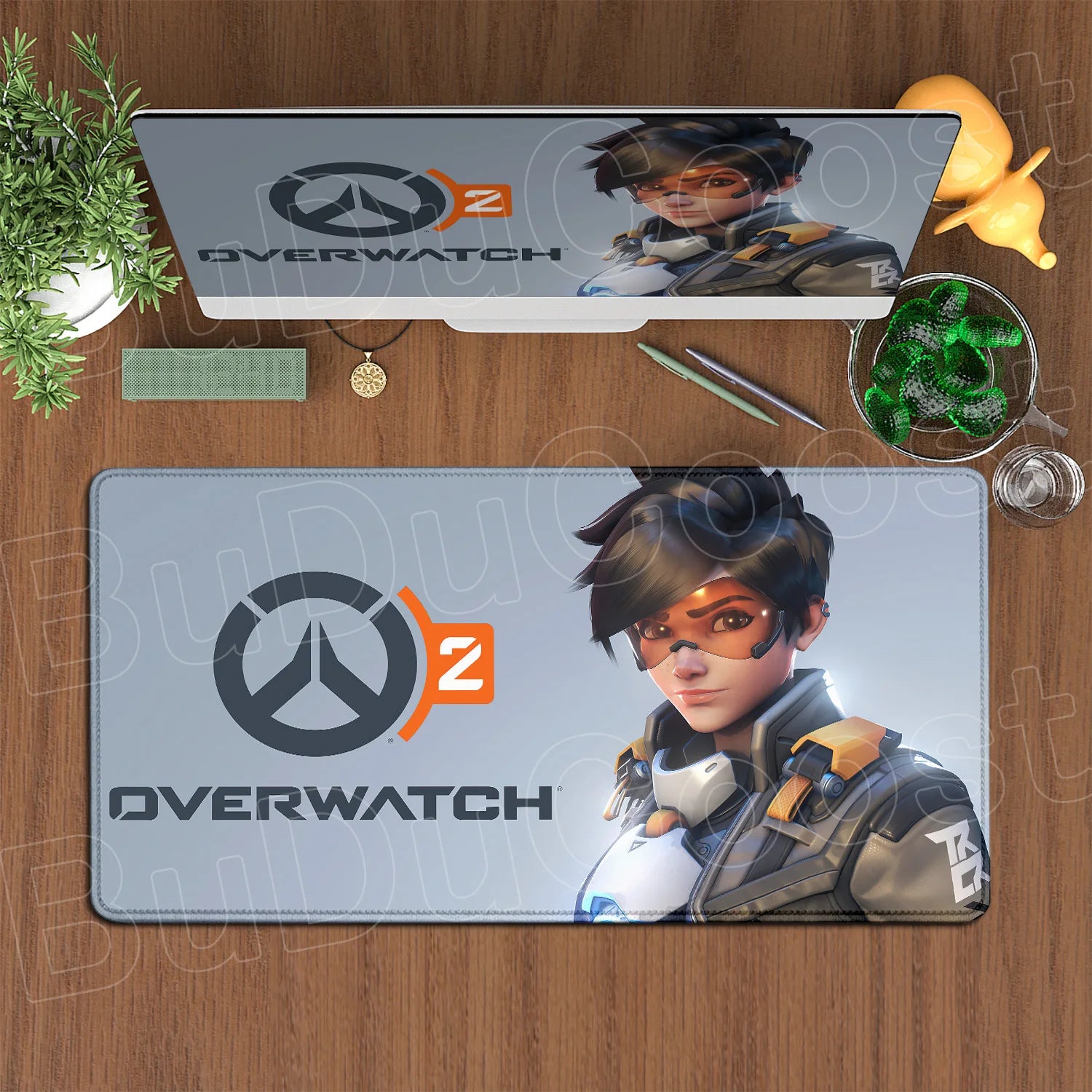 Large XXL DIY Cool Overwatch mouse pad keyboard table gaming accessories, produit gaming premium Fraquane, équipement gamer