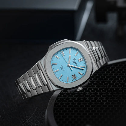 Sugess Men's Watch Automatic Mechanical Wristwatch Miyota 9015 Movement MOP Dial Luminous Waterproof 5bar Bracelet Luxury S466