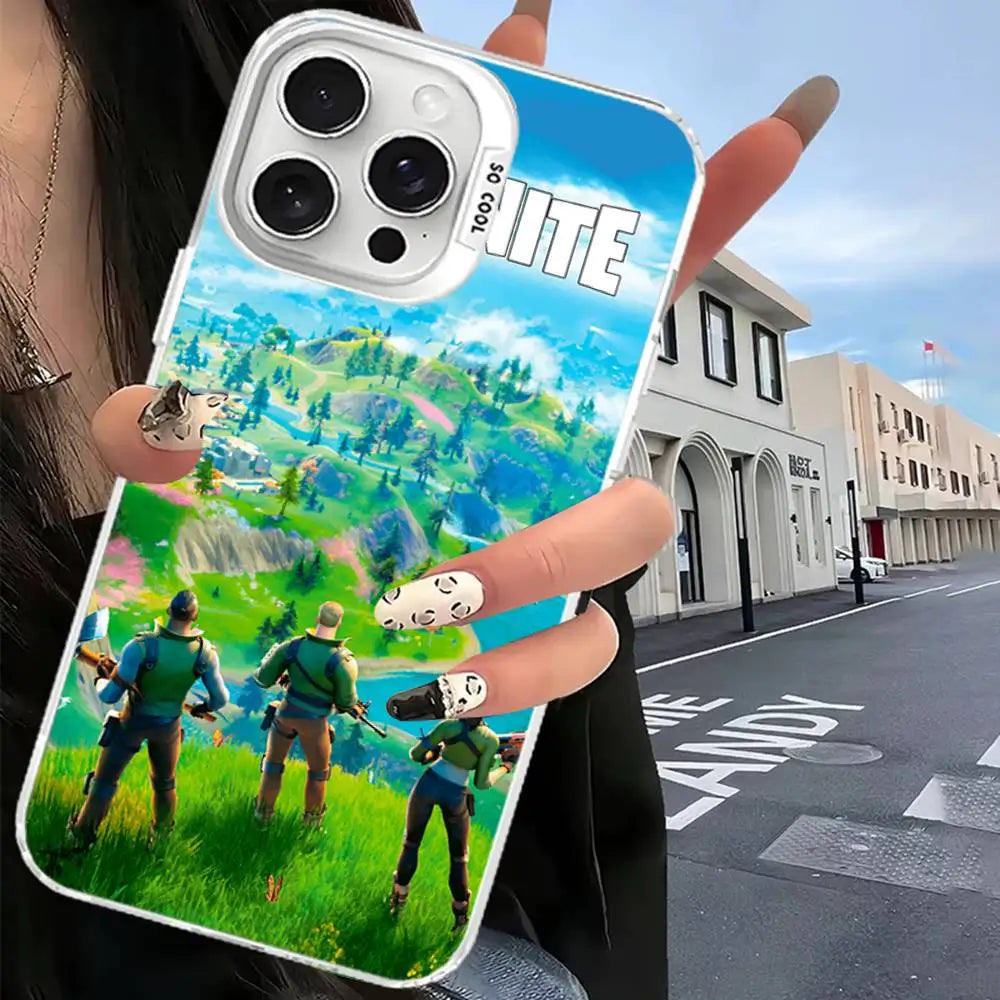 F-Fortnites Phone Case For IPhone 17 16 15 14 13 12 11 Pro Max Plus Color Silver Cover