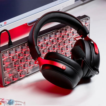 Casque de jeu AKKO Verge S9 E-Sports avec micro, casque de jeu quad-mode, son surround 7.1 canaux, audio FPS optimisé, haut-parleur de 53 mm