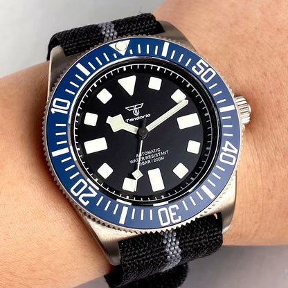 Titanium Case Tandorio 42mm Retro FXD NH35 PT5000 Mechanical Men's Watch Sapphire 200M Diver Watches Luminous Watches for Men