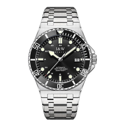 IW Luxury Brand Automatic Mechanical Sports Diving Watch Red Blue Bezel Steel Sapphire Luxury Men's Watches 300M Waterproof