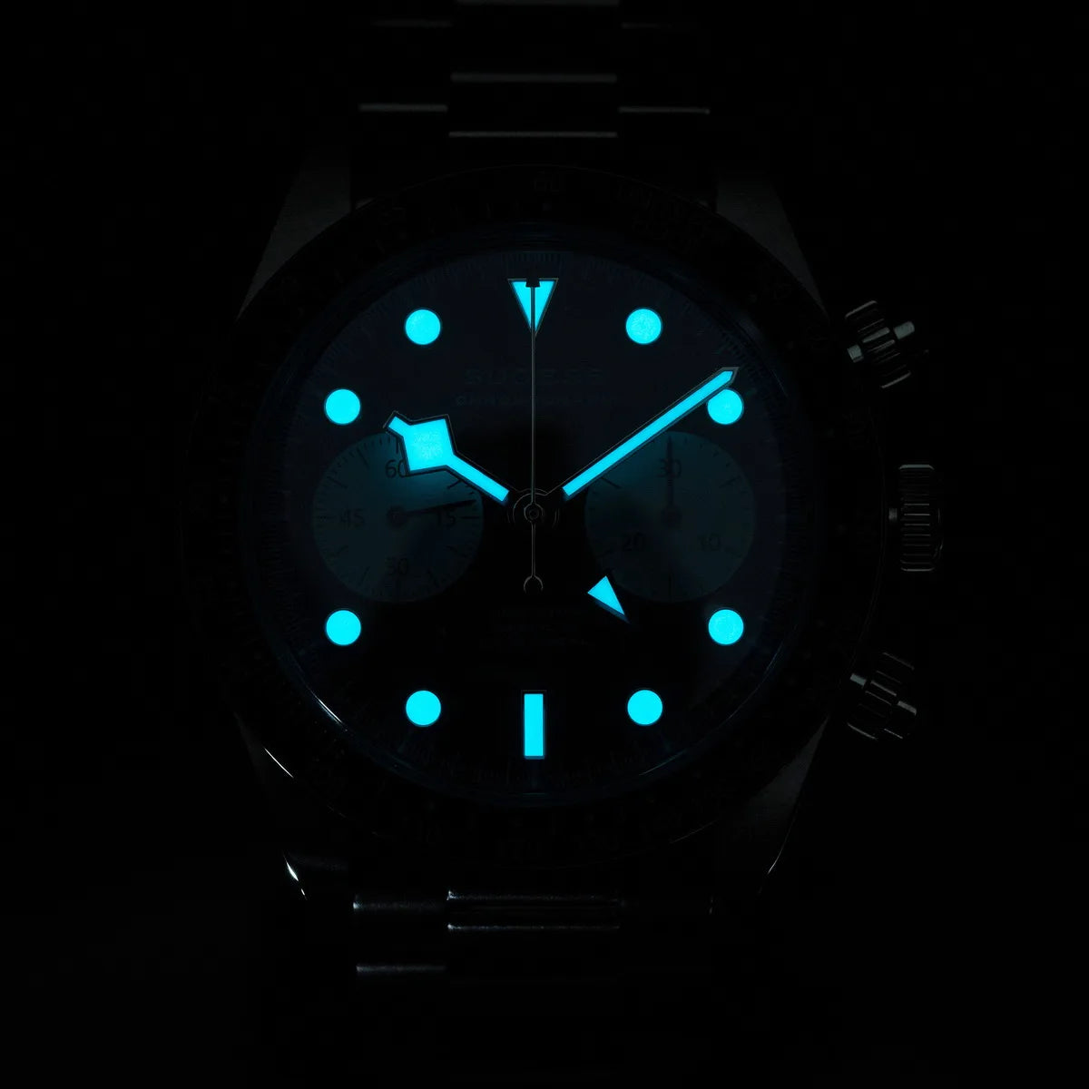 Sugess Chronograph Watch for Mens ST1907 Movement Mechanical Sapphire Crystal Wristwatches Waterproof Pilot Air Force Clock S475