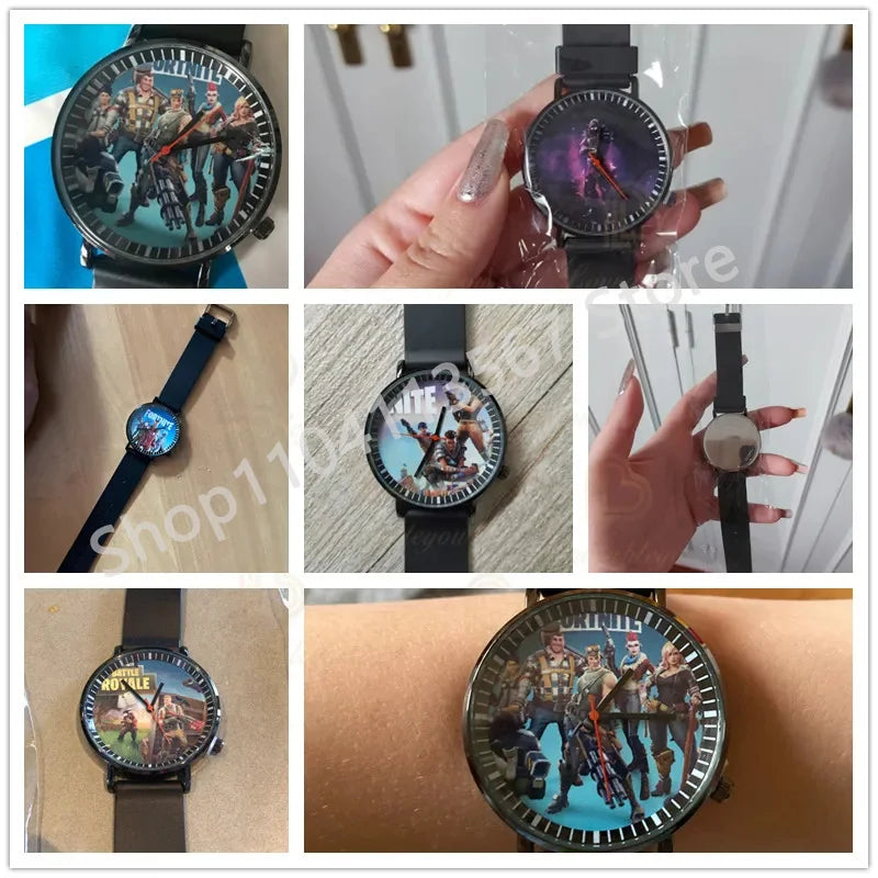 Wrist Watch F-Fortnited Cook Watch Trend Fashion Creative Quartz Student Watches Battle Game Figure Model Kids Birthday Gift