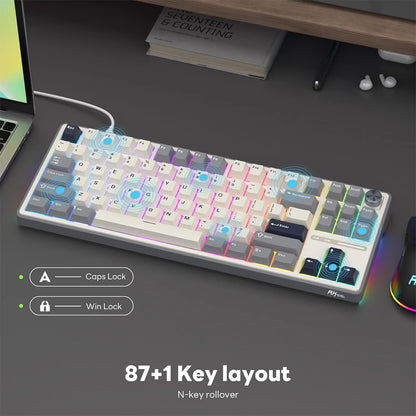 RK Royal Kludge RK R87Pro Gasket Wired Gamer Keyboard Hot-swappable 88 Keys Mechanical Keyboard 88% RGB Backlit With PBT Keycaps