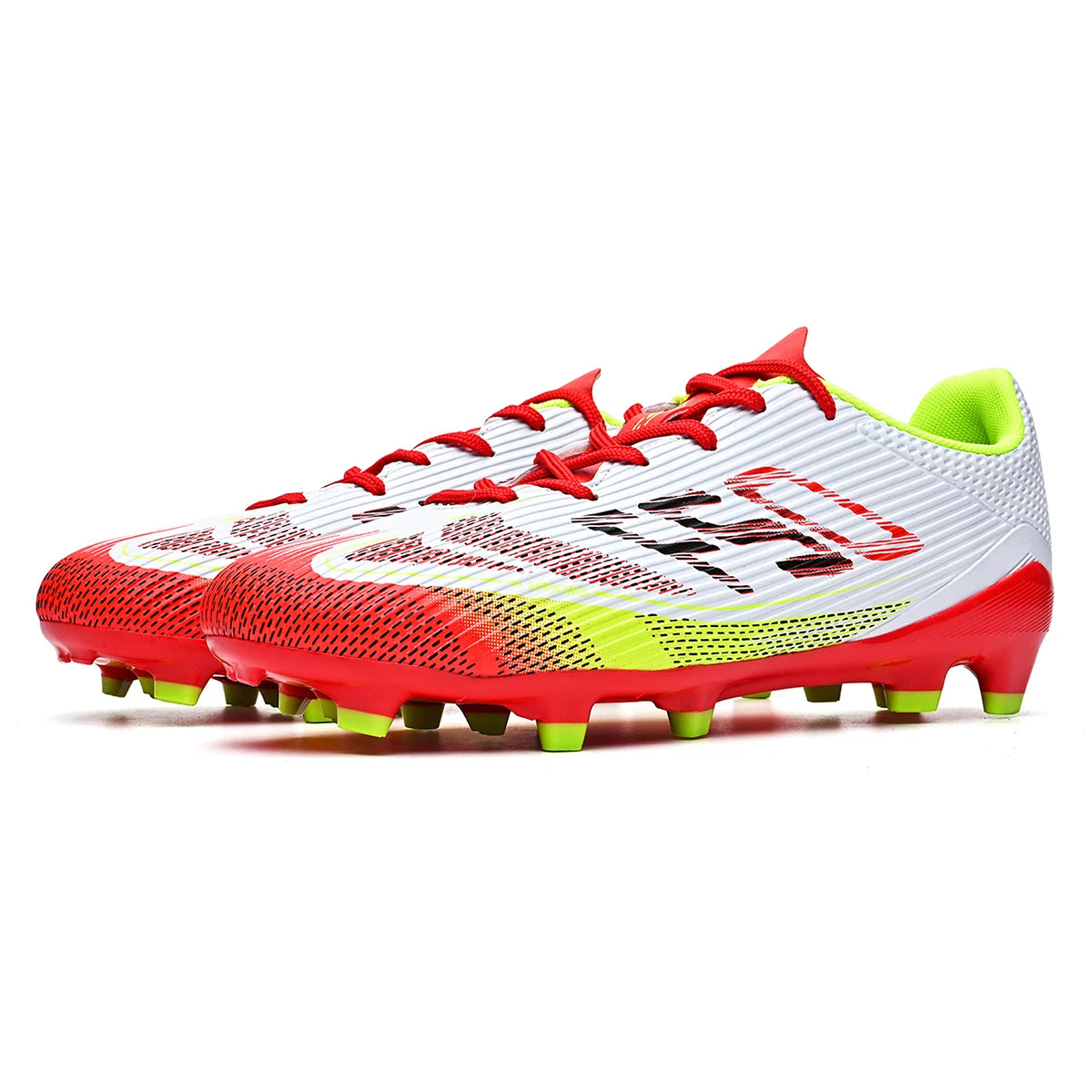 Chaussures de football pour hommes, modèle AG FG hybride, semelle extérieure en caoutchouc résistant à l’usure, tige en PU respirant, idéales pour les matchs sur gazon naturel.