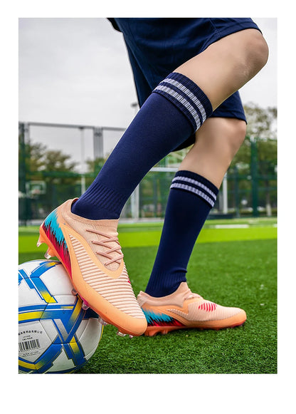Botas de fútbol para hombre, nuevas, ultraligeras, para entrenamiento al aire libre, dropshipping, zapatillas de fútbol con tacos, clavos largos FG antideslizantes
