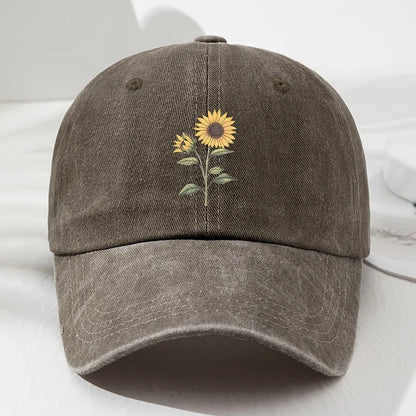 Retro saulėgrąžų rašto beisbolo kepurė „Dad Hat“, tinkanti lauko sportui, žvejybai ir stovyklavimui, žygiai