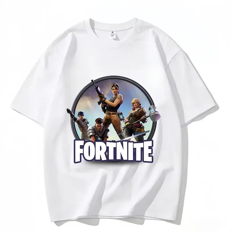 Fortnite Crew Neck T Shirt Unisex Adult Game Dance Fashion New Pure Cotton Short Sleeve Tops Perfect for Casual Wear Vacations