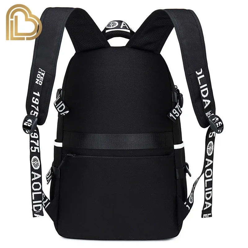 Ultima Knight F-Fortnited Battle Royale Backpack with USB Charging Anime Figures Study Stationery Compartment for Students