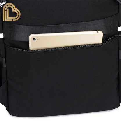 Yule Trooper F-Fortnited Battle Royale Rucksack mit USB-Ladeanschluss, Anime-Figuren, Lern- und Schreibwarenfach für Schüler
