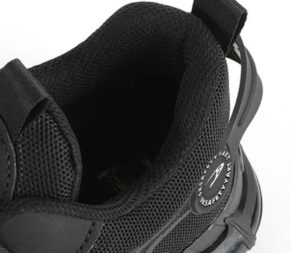 Men Ankle Work Safety Shoes Synthetic Upper Rubber Outsole Anti-Slip Wide Toe Box Anti-impact and Anti-piercing Shoes Men