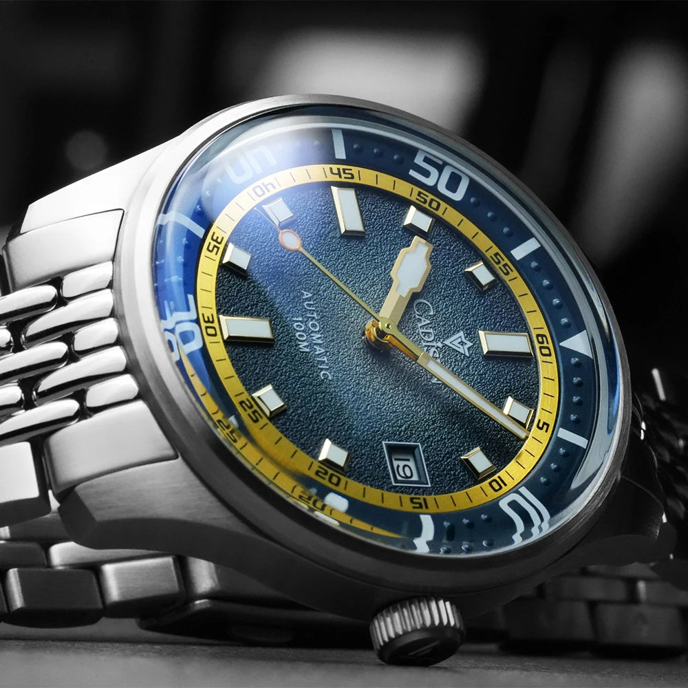 CADISEN Automatic Mechanical Watch Man Silver Business Casual Waterproof Watch Japan MIYOTA 8215 Movement Domed Glass Mens Watch