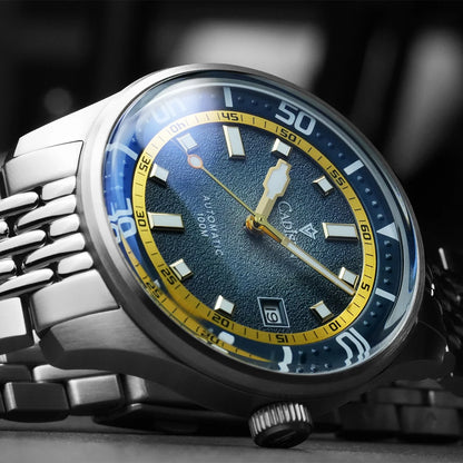 CADISEN Automatic Mechanical Watch Man Silver Business Casual Waterproof Watch Japan MIYOTA 8215 Movement Domed Glass Mens Watch