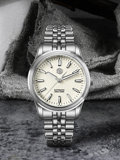 San Martin 39mm Miyota 90S5 Enamel Dial GADA Wristwatch Automatic Mechanical Sapphire BGW-X1 10Bar 5-Link Bracelet  SN0144CG-7