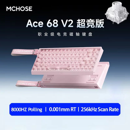 MCHOSE Ace 68 Hall Effect Magnetic Switch Gaming Keyboard Topographic Keycaps Customized TTC Uranus Magnetic Switch eSports