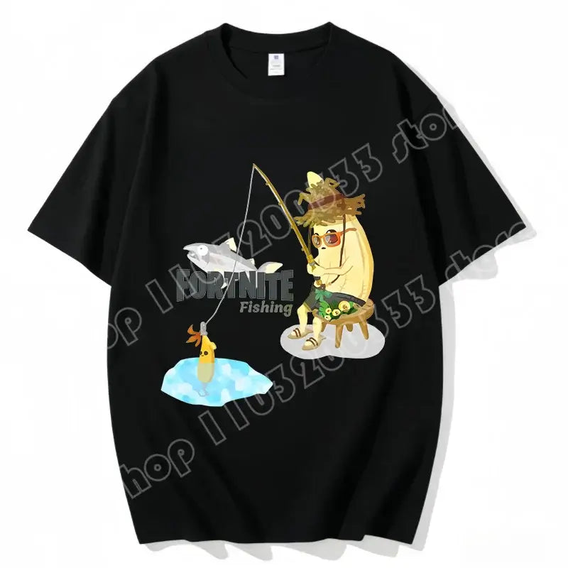 Fortnite Crew Neck T Shirt Unisex Adult Game Dance Fashion New Pure Cotton Short Sleeve Tops Perfect for Casual Wear Vacations