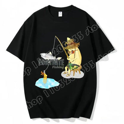 Fortnite Crew Neck T Shirt Unisex Adult Game Dance Fashion New Pure Cotton Short Sleeve Tops Perfect for Casual Wear Vacations