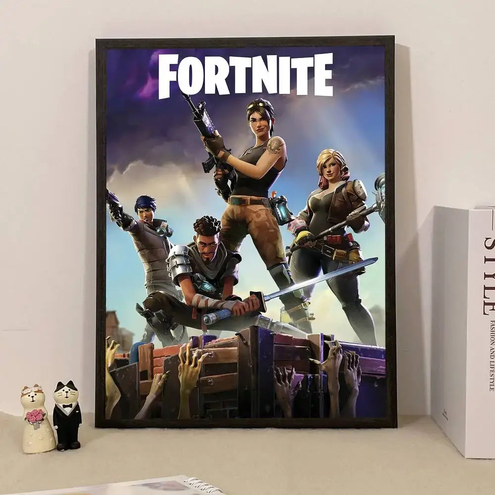 Game F-Fortnite Poster Surprise Home Decoration Picture Wall Art for Study Living Room Decor