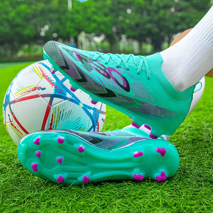 Nouvelles chaussures de football pour hommes FG, chaussures de football ultralégères, chaussures d'entraînement en plein air, chaussures de match de football, crampons longs antidérapants, livraison directe