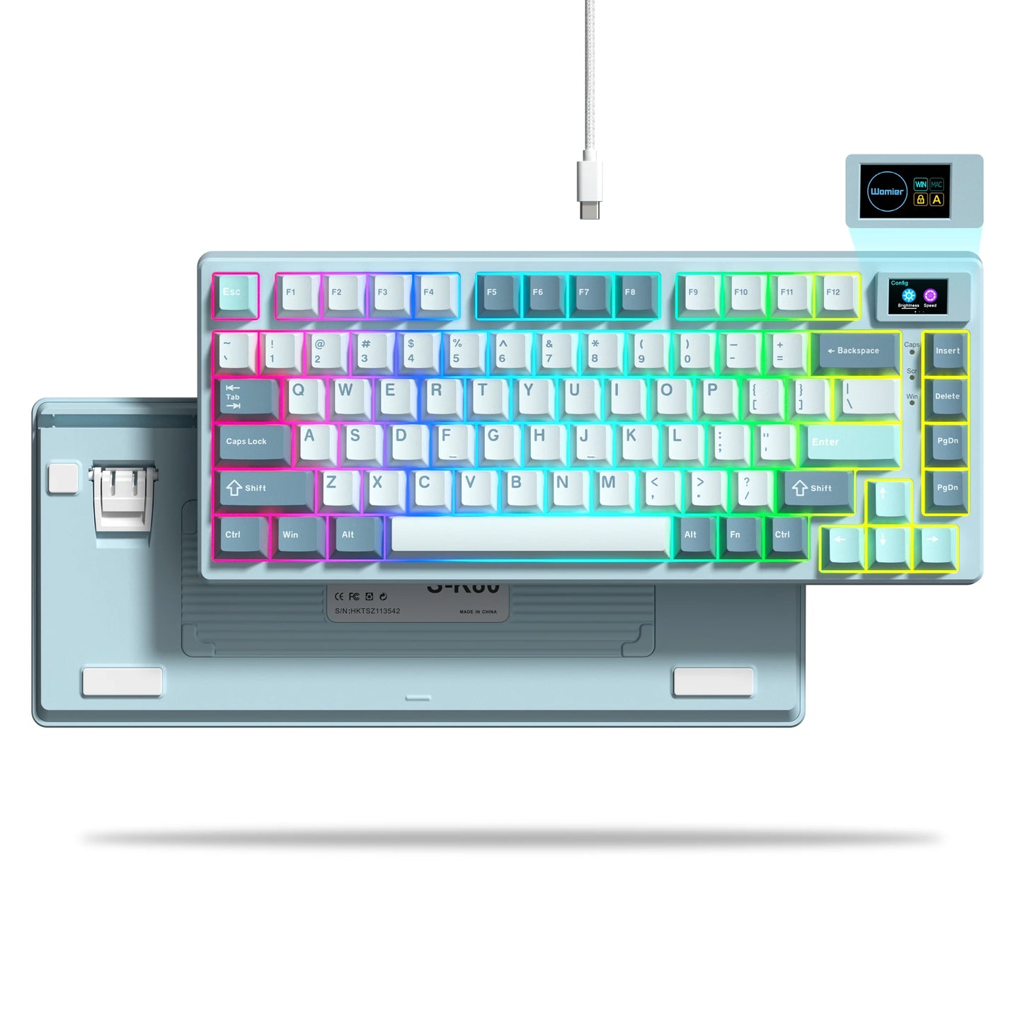 Womier S-K80 75% Keyboard with Color OLED Display Mechanical Gaming Keyboard Hot Swap Keyboard Gasket Mount RGB Custom Keyboard