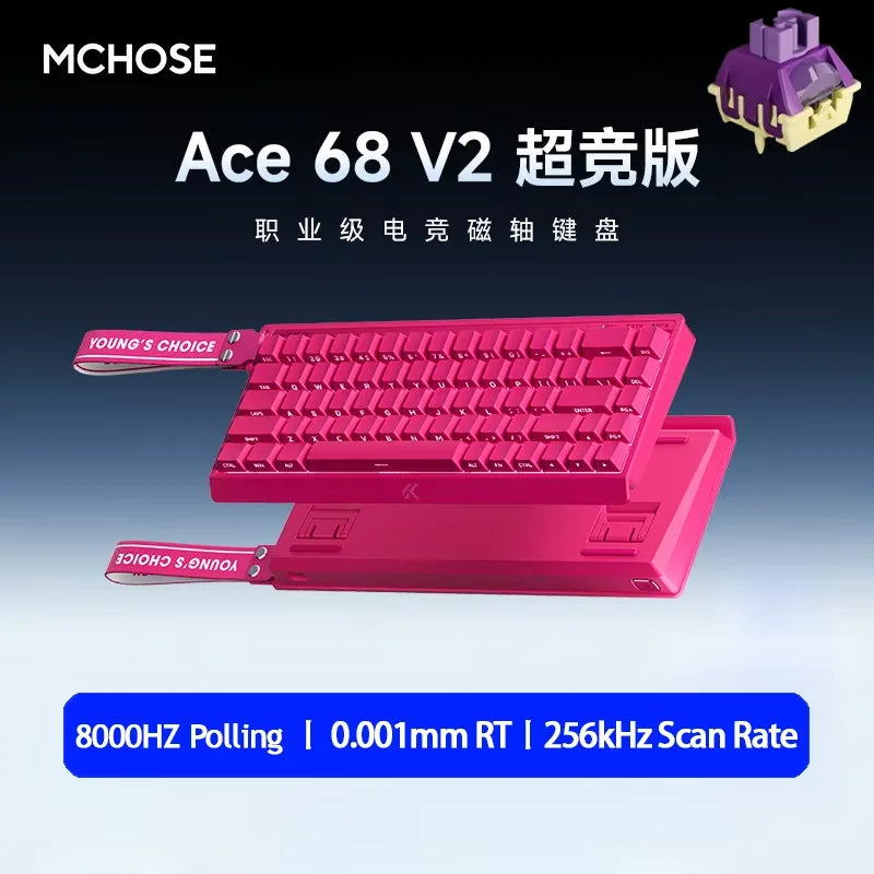 MCHOSE Ace 68 Hall Effect Magnetic Switch Gaming Keyboard Topographic Keycaps Customized TTC Uranus Magnetic Switch eSports