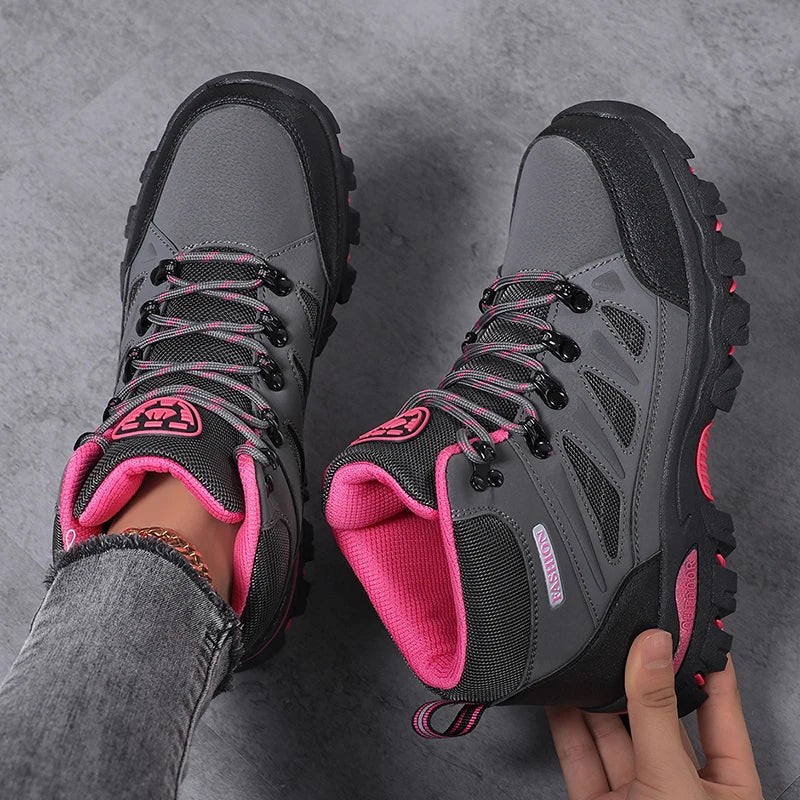 Women's Outdoor Hiking Shoes Waterproof Trekking Camping Trail Boots Non-slip Durable Mountain Climbing Shoes Women Ankle Boots